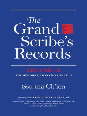 cover image of The Grand Scribe's Records, Volume X